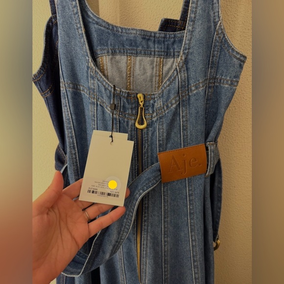 NWOT AJE RAINER DENIM MIDI DRESS - Picture 8 of 8
